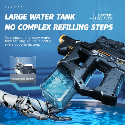 Experience Epic Summer Battles with the Interstellar Victor Auto Water Gun - Rechargeable with Scope, Light & Charger for Kids 6+!