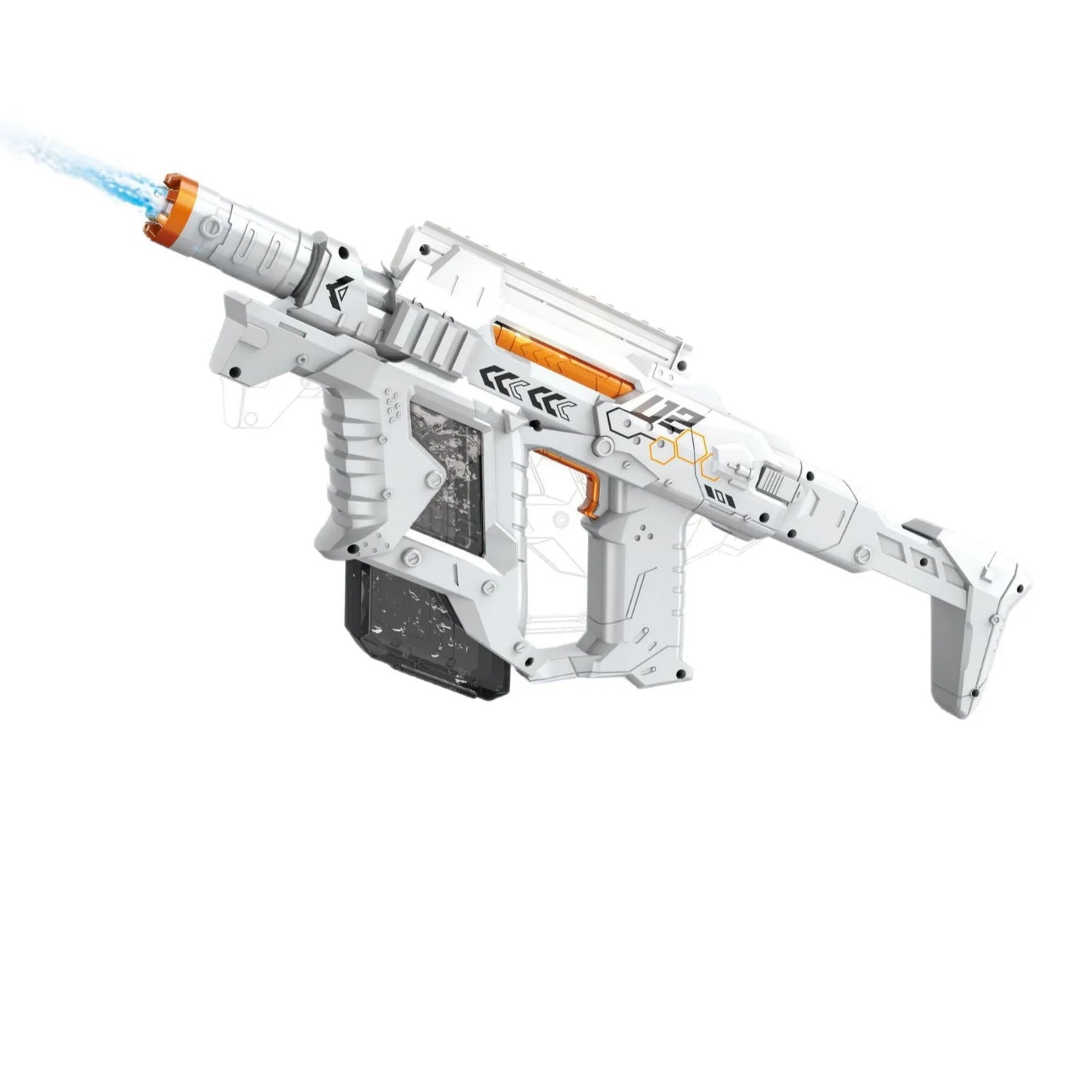 Experience Epic Summer Battles with the Interstellar Victor Auto Water Gun - Rechargeable with Scope, Light & Charger for Kids 6+!