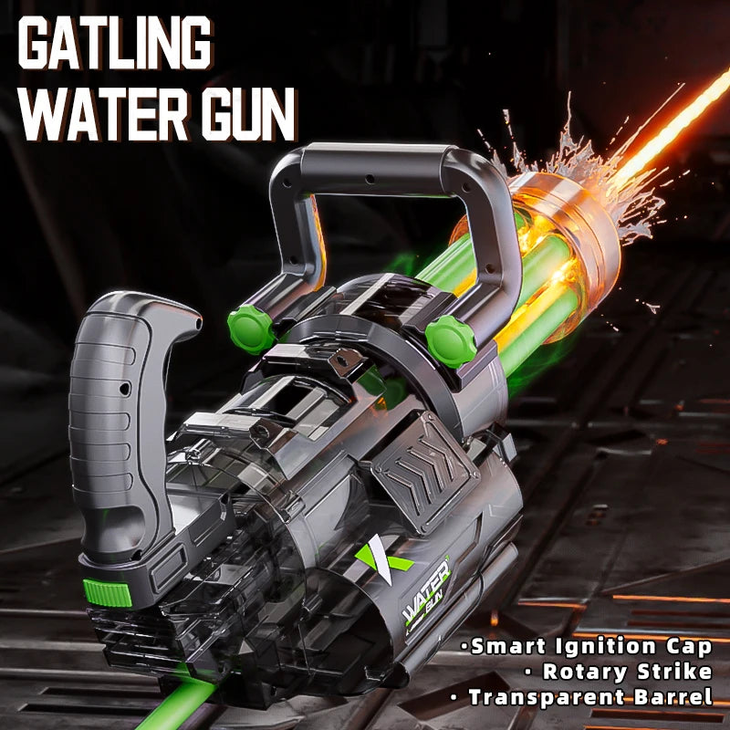 Ultimate Kids Gatling Electric Water Gun - Automatic Continuous Shooting with Backpack for Epic Summer Fun!