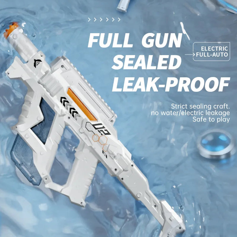 Experience Epic Summer Battles with the Interstellar Victor Auto Water Gun - Rechargeable with Scope, Light & Charger for Kids 6+!