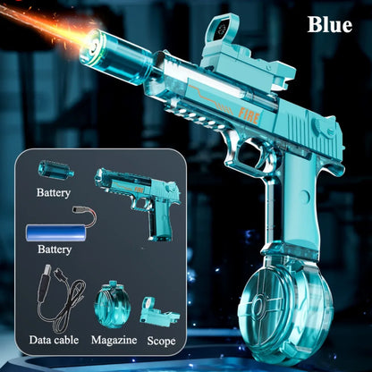 Light up Electric Water Gun with Flame Effect High-Pressure Squirt Blaster for Outdoor Fun Perfect Gift for Adults Kids