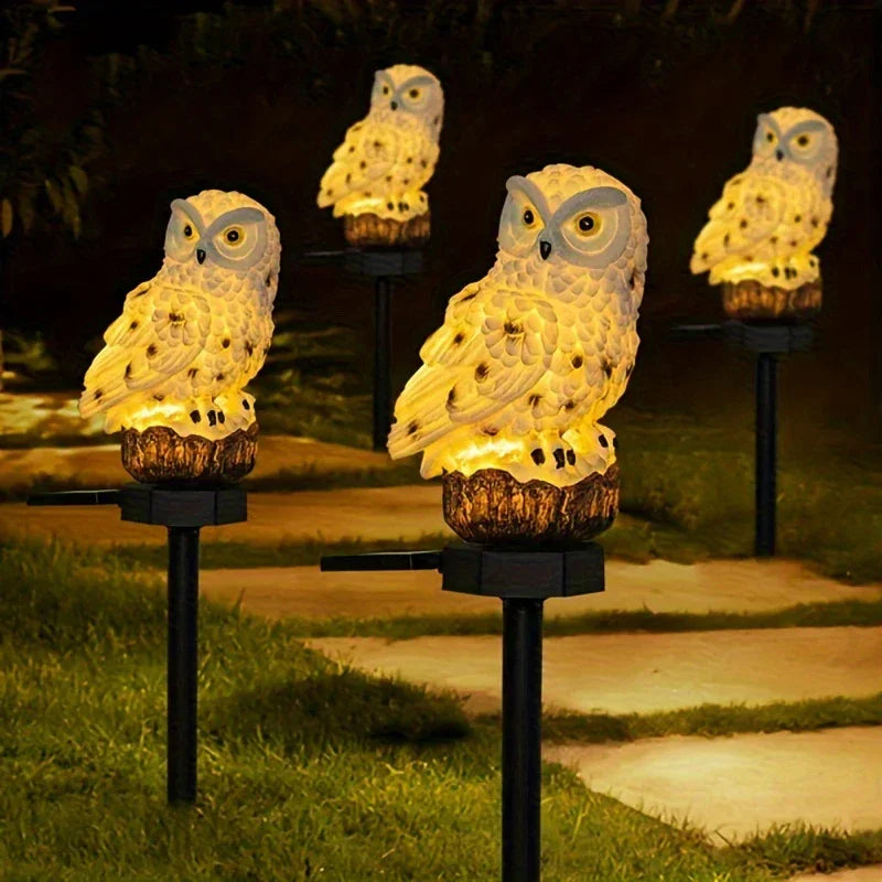 1PC Solar Powered Owl Ground Lamp Waterproof Outdoor Landscape Light for Lawn Garden Patio Pathway Night Atmosphere Decor Light
