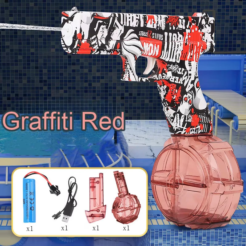 New Summer Water Guns Electric Pistol Shooting Toy Full Automatic Outdoor Beach Gun Summer Water Toy for Kids Boys Girls Adults