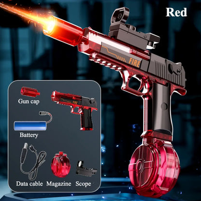 Light up Electric Water Gun with Flame Effect High-Pressure Squirt Blaster for Outdoor Fun Perfect Gift for Adults Kids
