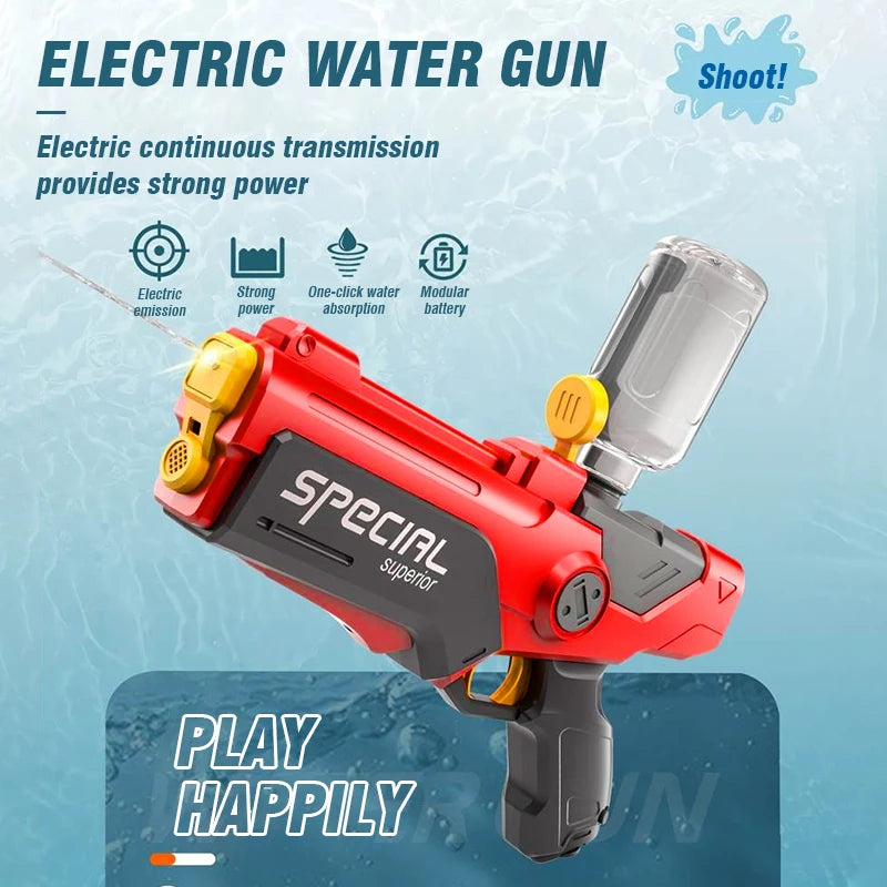 Electric Water Gun Automatic Continuous Firing Water Gun Water Absorption Large Capacity Squirt Gun Beach Portable Outdoor Toy