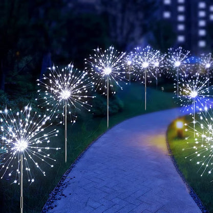 LED Solar Firework Lights Garden Decoration Fairy Lights Waterproof Outdoor Dandelion Lawn Lamp for Garden Landscape Lawn Decor