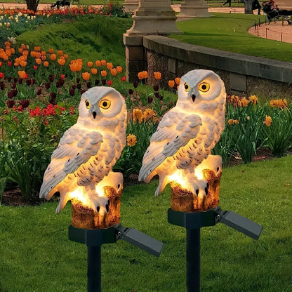 1PC Solar Powered Owl Ground Lamp Waterproof Outdoor Landscape Light for Lawn Garden Patio Pathway Night Atmosphere Decor Light