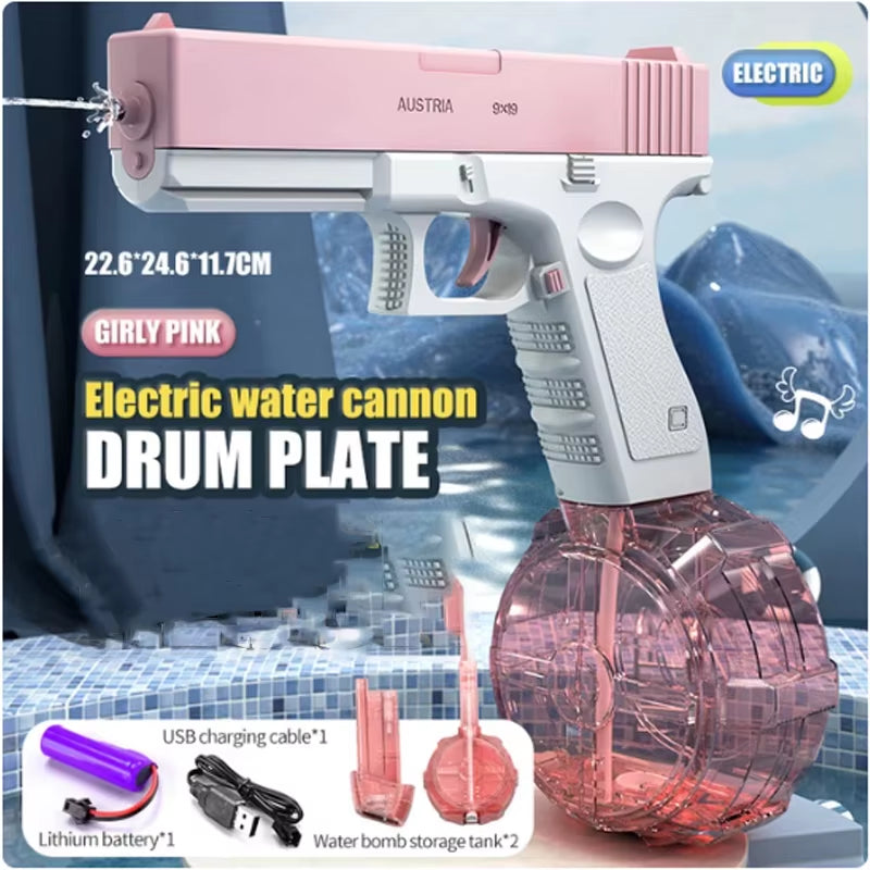 New Summer Water Guns Electric Pistol Shooting Toy Full Automatic Outdoor Beach Gun Summer Water Toy for Kids Boys Girls Adults