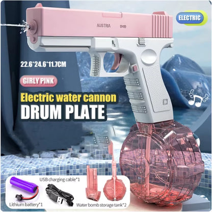 New Summer Water Guns Electric Pistol Shooting Toy Full Automatic Outdoor Beach Gun Summer Water Toy for Kids Boys Girls Adults