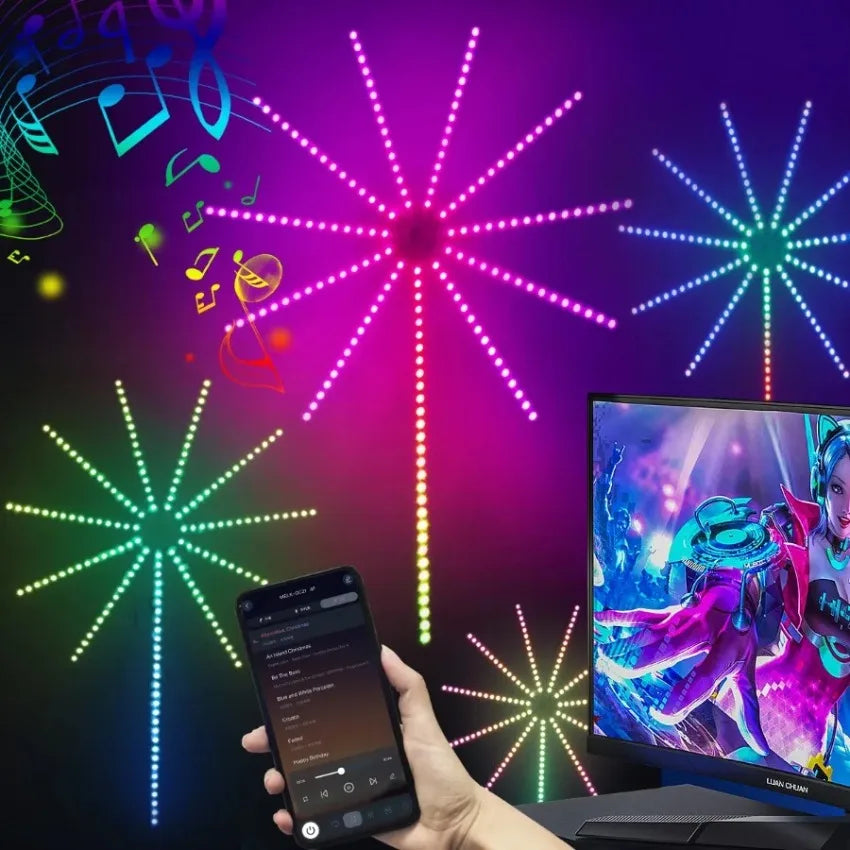 Smart LED Ambient Light RGB Sound Pickup Esports Lamp Remote Control APP Rhythm Holiday Party Christmas Wall Decor Lights Strip