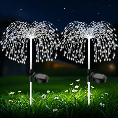 Garden Decor Solar Pathway Lights 200LED Outdoor Waterproof Firework Fairy Lights for Patio Lawn Yard Walkway