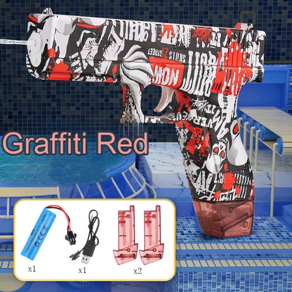 New Summer Water Guns Electric Pistol Shooting Toy Full Automatic Outdoor Beach Gun Summer Water Toy for Kids Boys Girls Adults