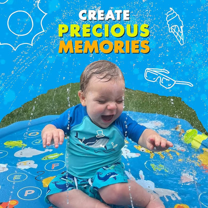 100/60Cm Children'S Inflatable Water Spraying Game Mat Outdoor Game Toy Lawn Swimming Pool Mat Children'S Toy Beach Mat