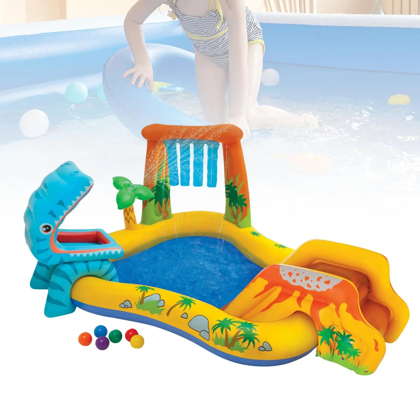 Inflatable Kiddie Pool Water Play Toy Swim Center for Kids Boys Girls Family