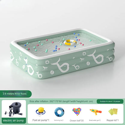 Inflatable Pool with Canopy and Slide,Large Inflatable Swimming Pool for Persons,Family Pool for Backyard, Outdoor