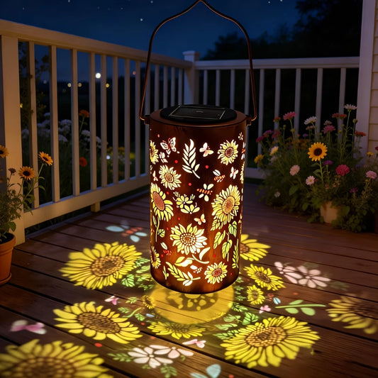 1/2/4PCS Colorful Sunflower Solar Lanterns Outdoor Waterproof Hanging Solar Powered Garden Lights for Porch Lawn Pathway Decor