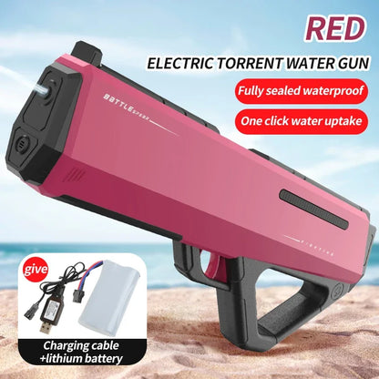 Summer Children Electric Powerful Water Guns One Click Water Absorption Fully Automatic Watergun Kids Outdoor Beach Pool Toys