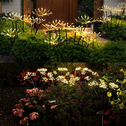 Solar Garden Light, Swaying Starburst Lights, Waterproof Outdoor Lamp, Yard Patio Pathway Decoration Warm White